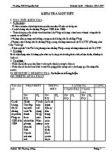 Đề kiểm tra một tiết Lịch sử lớp 8 - Năm học 2016-2017 - Huỳnh Thị Phương Đông